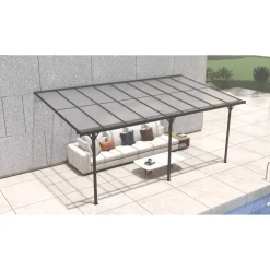 Terrassenüberdachung 'Bruce' Aluminium schwarz 300 x 556 x 270 cm