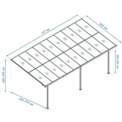 Terrassenüberdachung 'Bruce 617' Aluminium weiß 300 x 617 x 225 cm