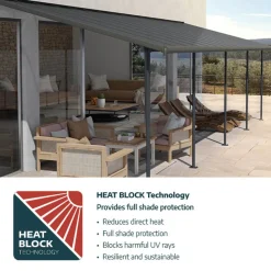 Terrassenüberdachung 'Capri' anthrazit 295 x 314 cm Polycarbonat grau
