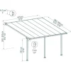 Terrassenüberdachung 'Feria' anthrazit 380 x 425 cm Polycarbonat transparent