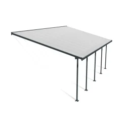 Terrassenüberdachung 'Feria' anthrazit 380 x 787 cm Polycarbonat transparent
