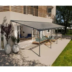 Terrassenüberdachung' Feria' anthrazit 294 x 1035 cm Polycarbonat transparent