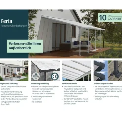 Terrassenüberdachung' Feria' anthrazit 294 x 1035 cm Polycarbonat transparent