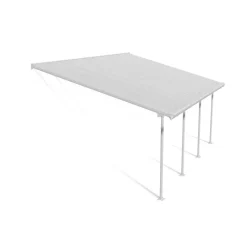 Terrassenüberdachung 'Feria' weiß 380 x 606 cm Polycarbonat transparent