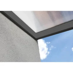 Terrassenüberdachung 'Garda' 434 x 307 cm Aluminium Doppelstegplatten anthrazit