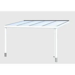 Terrassenüberdachung 'Genua' 434 x 257 cm Aluminium Doppelstegplatten weiß