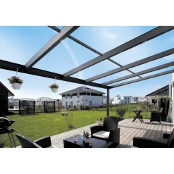 Terrassenüberdachung 'Modena' 541 x 257 cm Aluminium Verbundsicherheitsglas anthrazit