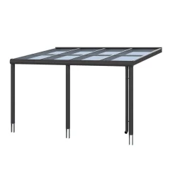 Terrassenüberdachung 'Monza' 434 x 307 cm Aluminium Verbundsicherheitsglas anthrazit