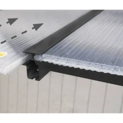 Terrassenüberdachung 'Olympia' anthrazit 294 x 924 cm Polycarbonat transparent