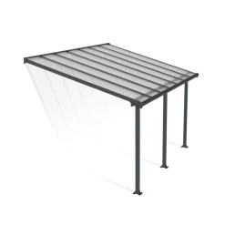 Terrassenüberdachung 'Olympia' anthrazit 294 x 425 cm Polycarbonat transparent