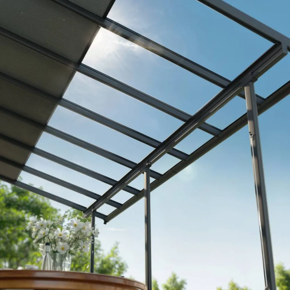 Terrassenüberdachung 'Sierra Cabrio' 295 x 555 cm Alu/Polycarbonat grau