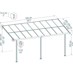 Terrassenüberdachung 'Sierra Cabrio' 295 x 555 cm Alu/Polycarbonat grau