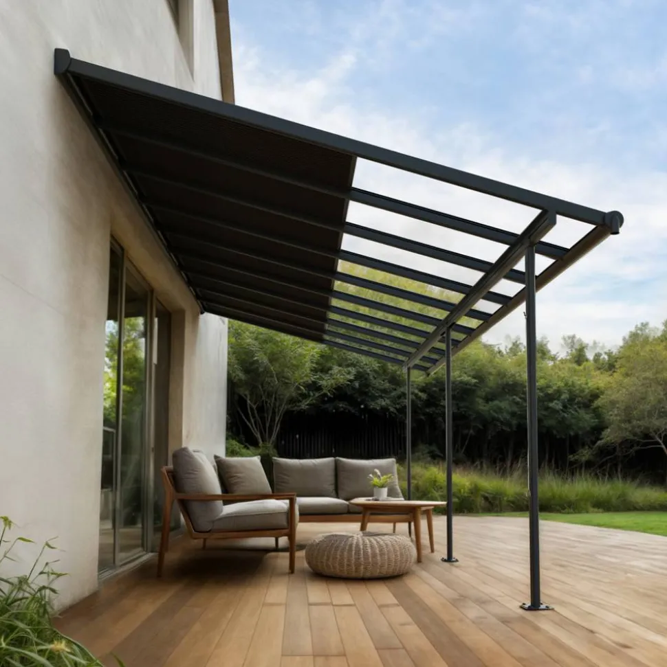 Terrassenüberdachung 'Sierra Cabrio' 295 x 555 cm Alu/Polycarbonat grau