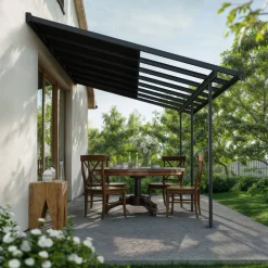 Terrassenüberdachung 'Sierra Cabrio' 295 x 434 cm Alu/Polycarbonat grau