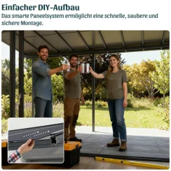 Terrassenüberdachung 'Sierra Cabrio' 295 x 739 cm Alu/Polycarbonat grau