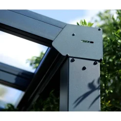 Terrassenüberdachung 'Stockholm' anthrazit 330,5 x 587,5 cm Polycarbonat klar