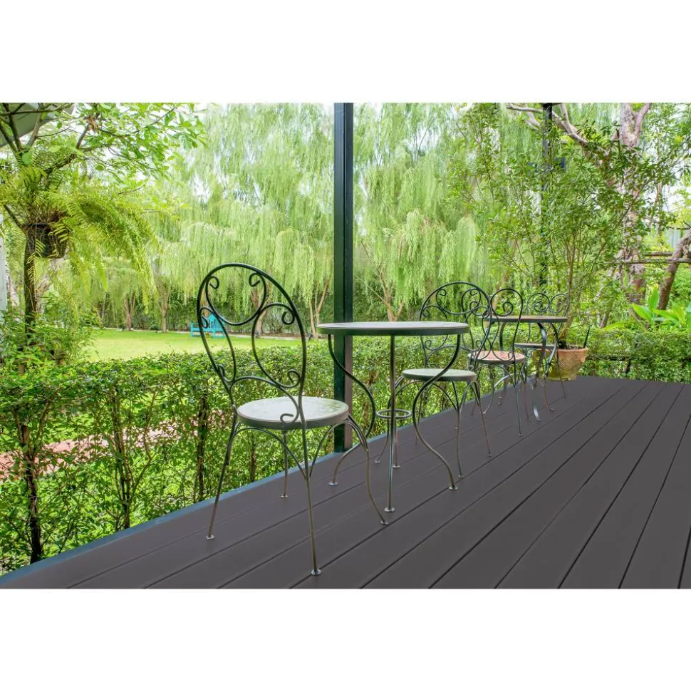 Terrassendielen-Komplettset WPC Hohlkammer anthrazit 12 qm