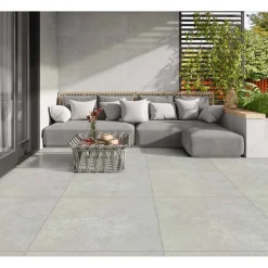 Terrassenplatte 'Benet' Feinsteinzeug grau 60 x 60 x 2 cm