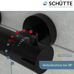Thermostat-Wannenarmatur 'London' schwarz matt