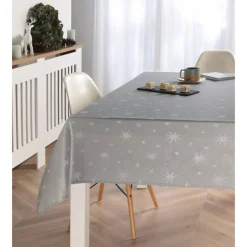 Tischdecke 'Stellato' silbergrau/silber 220 x 140 cm
