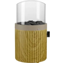 Tisch-Gasfeuerstelle 'Typ A rund' beige mit Dekosteinen 16,4 x 30 cm