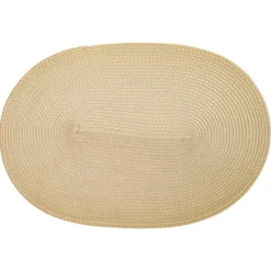 Tischset PVC-frei beige strukturiert oval 29 x 44 cm