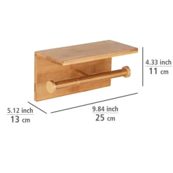 Toiletten-Ersatzrollenhalter 'Duo Bambusa' 25 x 13 x 12 cm