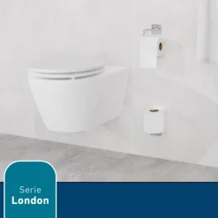 Toilettenpapier-Ersatzrollenhalter 'London' chromfarben matt gebürstet