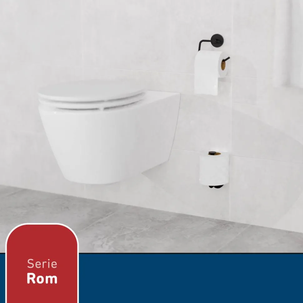 Toilettenpapier-Ersatzrollenhalter 'Rom' mattschwarz