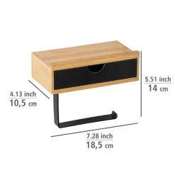 Toilettenpapierhalter 'Bambusa' mit Ablage 18,5 x 14 x 10,5 cm