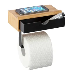 Toilettenpapierhalter 'Bambusa' mit Ablage 18,5 x 14 x 10,5 cm
