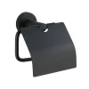 Toilettenpapierhalter 'Bosio Black' matt, mit Deckel