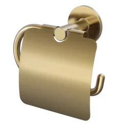 Toilettenpapierhalter 'Juna' matt gold mit Deckel