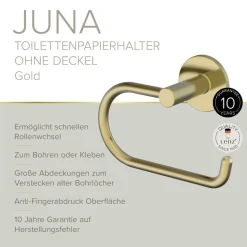 Toilettenpapierhalter 'Juna' matt goldf wandhängend