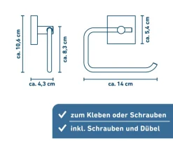 Toilettenpapierhalter 'London' chromfarben matt gebürstet