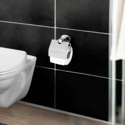 Toilettenpapierhalter 'Maribor' Zinkdruckguss chromfarben mit Deckel