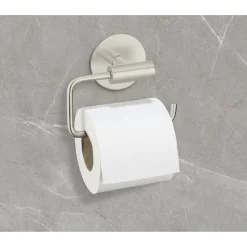 Toilettenpapierhalter 'Meleto' Edelstahl matt 13,5 x 5,5 x 11 cm, Klebemontage