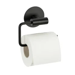Toilettenpapierhalter 'Meleto' Edelstahl schwarz matt 13,5 x 5,5 x 11 cm, Klebemontage