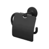 Toilettenpapierhalter mit Deckel 'Nero' wandhängend schwarz