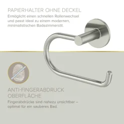 Toilettenpapierhalter 'Noa' Zink nickelfarben