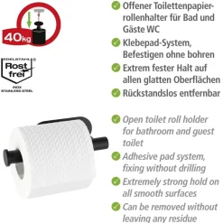 Toilettenpapierhalter 'Orea' Edelstahl schwarz matt