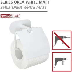 Toilettenpapierhalter 'Orea' Edelstahl weiß