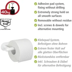 Toilettenpapierhalter 'Orea' Edelstahl weiß matt