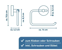 Toilettenpapierhalter 'Rom' mattschwarz