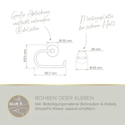 Toilettenpapierhalter 'Vida' wandhängend verchromt