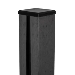 Tor-Pfosten 'Fertigzaun' BPC/Stahl anthrazit 7 x 7 x 240 cm