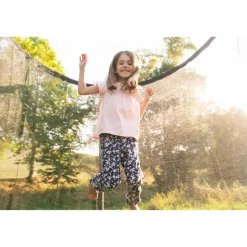 Trampolin Stahl schwarz Sicherheitsnetz Ø 244 x 205 cm
