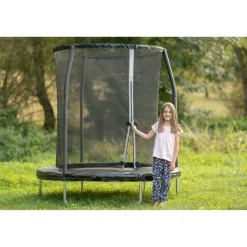 Trampolin Stahl schwarz Sicherheitsnetz Ø 244 x 205 cm