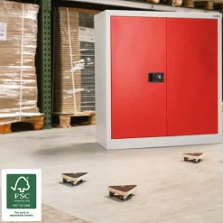 Transporthilfe 'MM1313' holzfarben/schwarz 14 x 14 x 4,3 cm, 100 kg