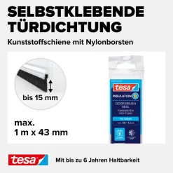 Türdichtschiene 'Insulation' für Textilböden transparent 100 x 4,3 cm